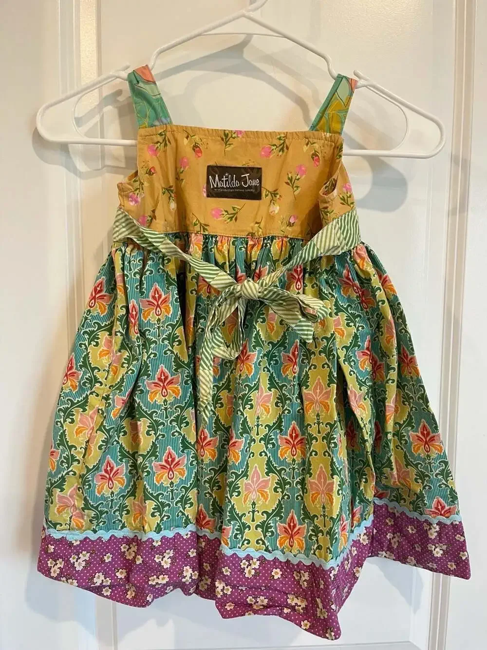 Matilda Jane Floral Knot Apron Dress Size 4